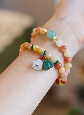 XKDDCT新中式天然双层金丝玉手链