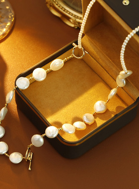 XKDDCT法式天然淡水珍珠项链巴洛