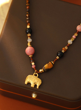 XKDDCT吴昕董洁同款虎眼石串珠项