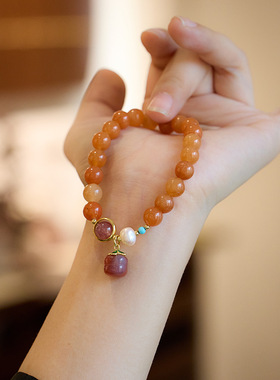 XKDDCT天然新疆金丝玉柿柿如意圆