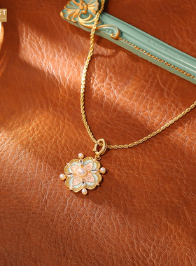 XKDDCT爆款中国风珐琅滴油珍珠项