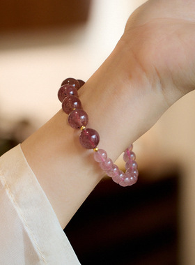 XKDDCT天然鸽血红手链女双拼高级