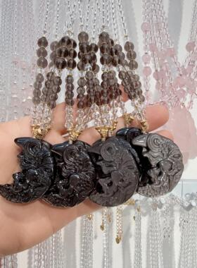 XKDDCT天然白水晶项链九尾狐吊坠