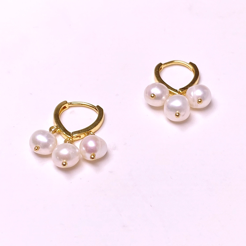 XKDDCT天然淡水珍珠耳环简约时尚