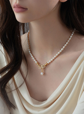 XKDDCT天然珍珠项链女气质蝴蝶结