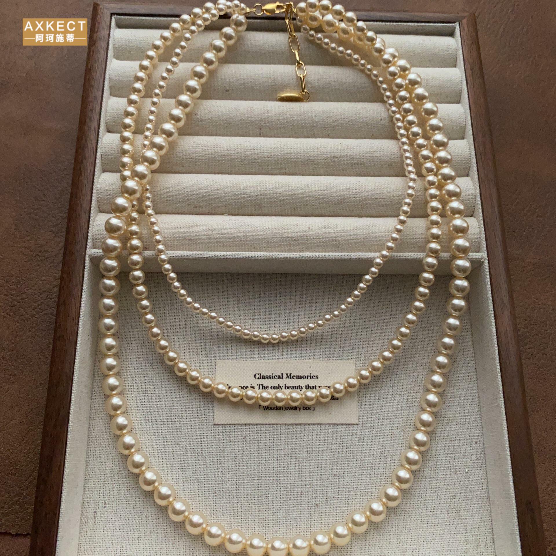 AXKECT一款叠戴珍珠项链轻奢小众
