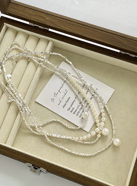 XKDDCT爆闪碎银几两珍珠项链女轻