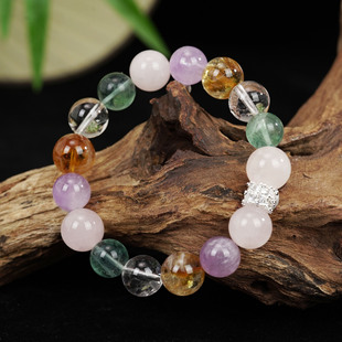 XKDDCT天然多宝黄水晶手串大珠子单圈女暴富手链上岸闺蜜礼物夏小