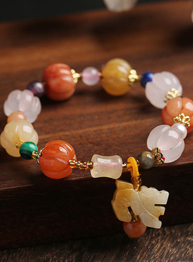 XKDDCT天然新疆金丝玉手链民族风