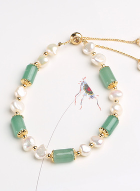 XKDDCT天然玉石东陵玉桶珠手链巴