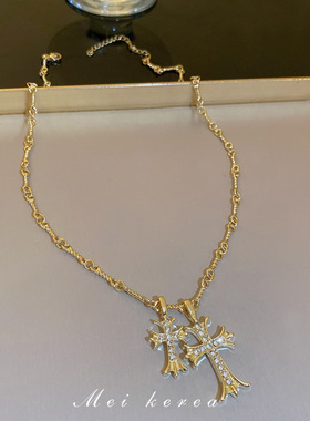 XKDDCT真金电镀气质镶钻十字架项