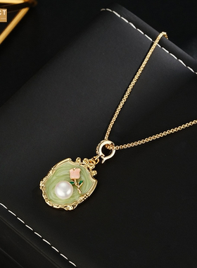 XKDDCT油画风莫奈花园系列吊坠镶