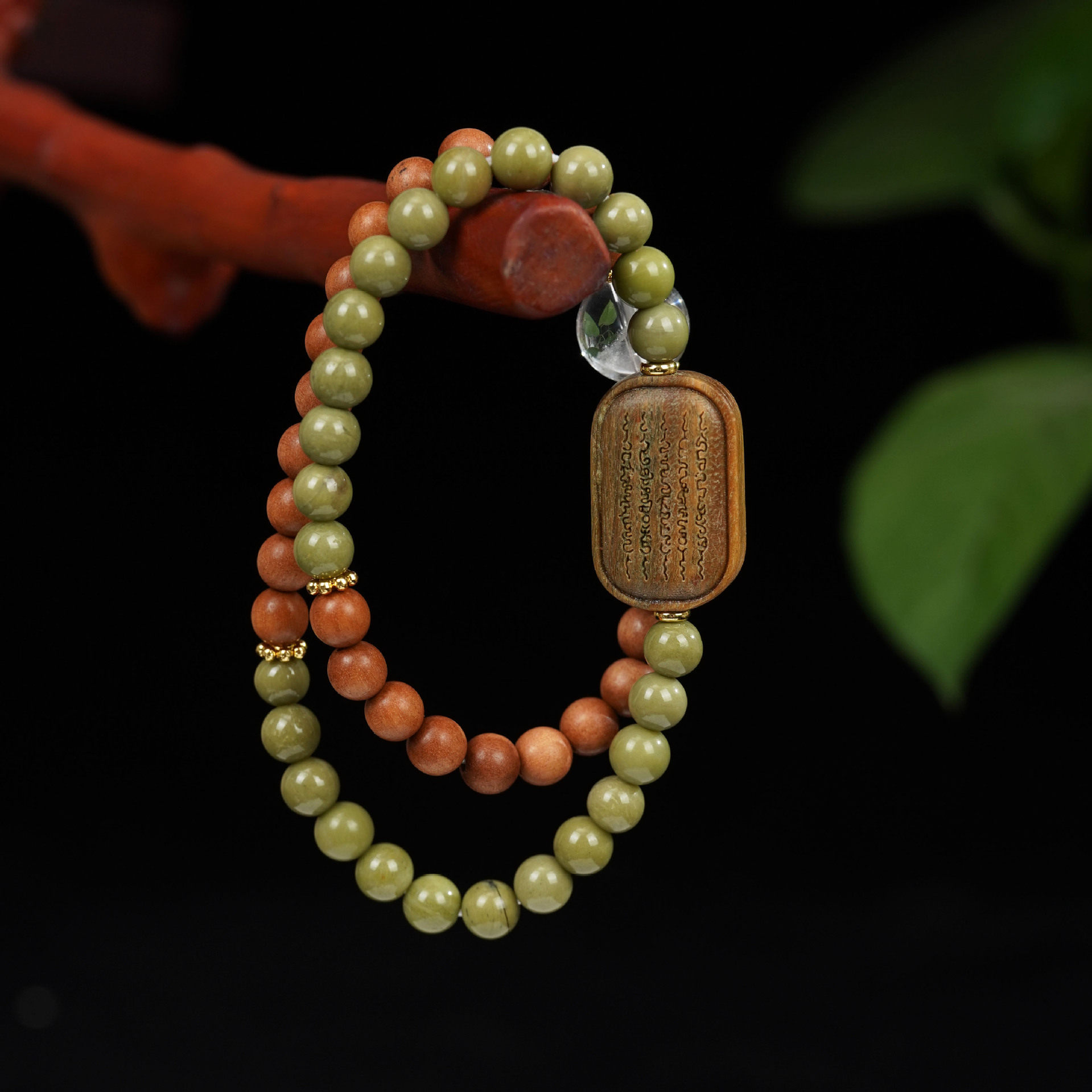 XKDDCT新款手作老山檀手链双圈女