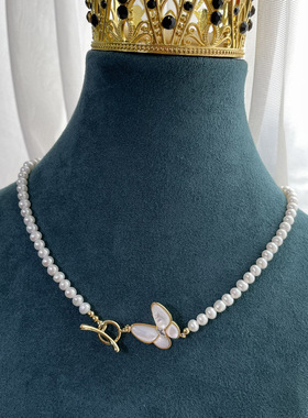 XKDDCT新款天然淡水贝壳蝴蝶OT扣