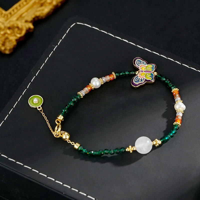 XKDDCT手工天然珍珠彩色蝴蝶气质