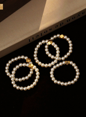 XKDDCTm极细施家玻璃珍珠戒指个