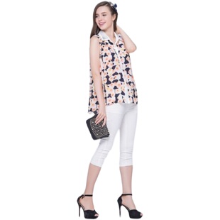 啦谷谷品牌夏款 花色女衬衣EBA600J612 无袖