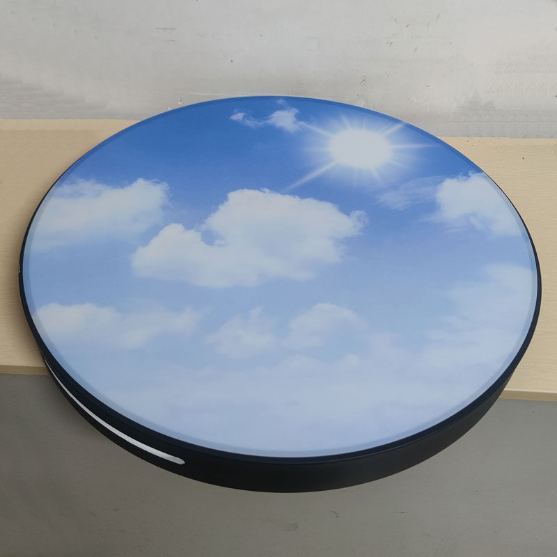 卧室吸顶灯罩盖亚克力片灯具配件遮光板喷绘色彩装饰板蓝天白云图