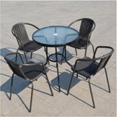 户外家具藤编桌椅套装 花园庭院现代别墅网红加厚粗阳台塑料桌椅子