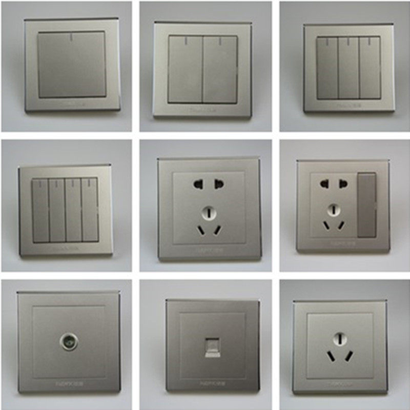 正品捷鹰风尚86型开关插座二三五孔电源插座单双联控位开关面板