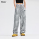 宽松束脚宽松棉卫裤 PCMY泼墨山水潮牌满印垂感休闲长裤 子男新款 女