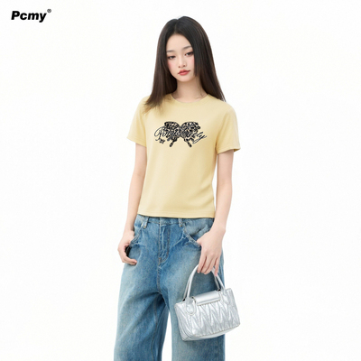 PCMY潮牌重磅显瘦短款T恤女