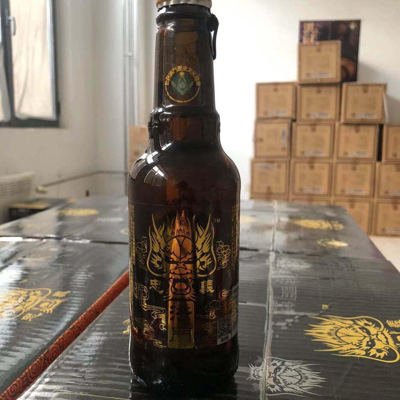 忠义洪门全麦精酿啤酒 口感醇厚清爽麦香 330ml*24瓶