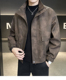 韩版 潮牌上衣痞帅立领皮夹克外套 2024新款 春秋季 机车皮衣夹克男士