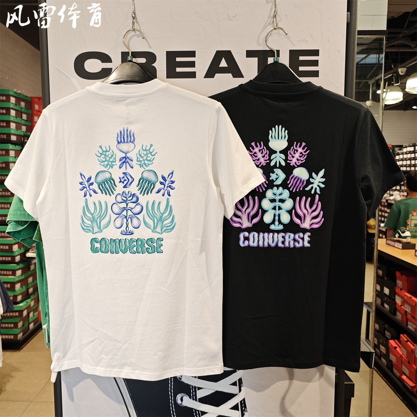 【风雷】匡威男女个性印花LOGO标休闲圆领短袖T恤MCJ650 10026365