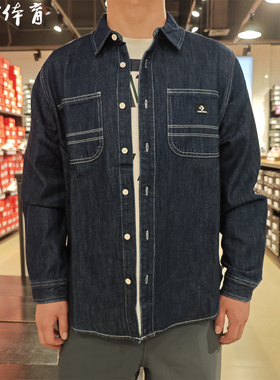 CONVERSE匡威春季复古经典叠穿翻领牛仔男女长袖外套衬衫10028411