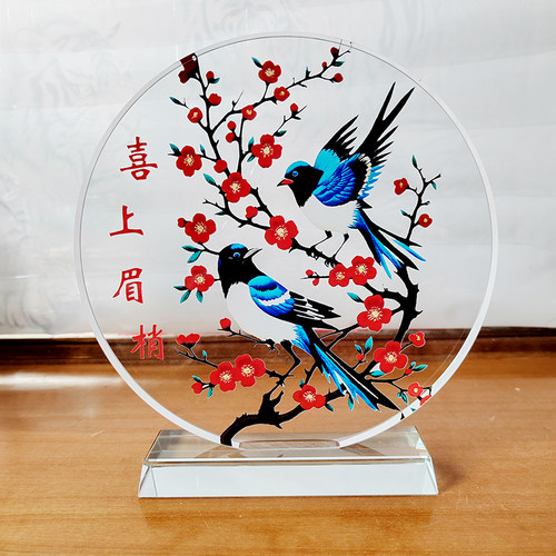 爆款喜上眉梢水晶摆件！