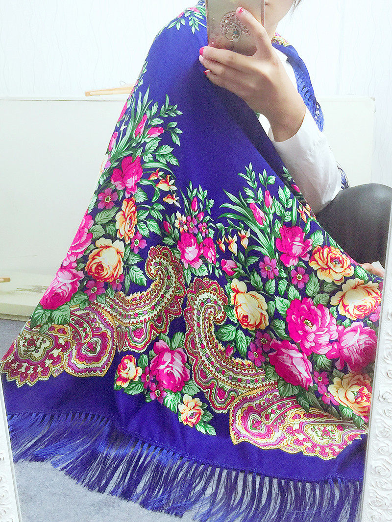 俄罗斯流苏披肩新疆民族风围巾女包头西藏旅游保暖大方巾防晒丝巾