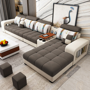 猫爪科技布沙发客厅简约现代大小户型转角布艺沙发组合 2024年新款