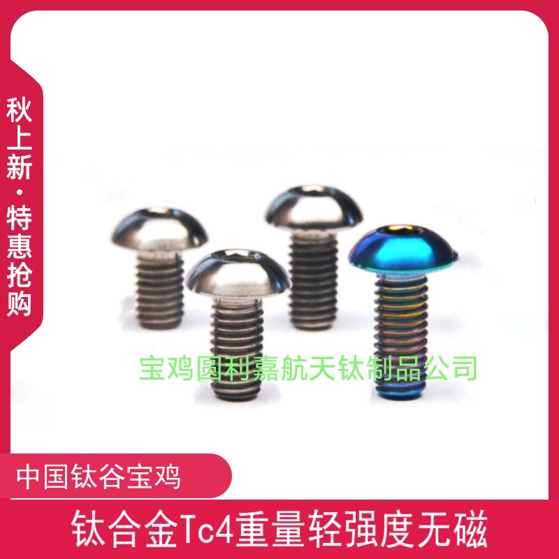 中国钛谷高强度无磁航模圆头螺栓