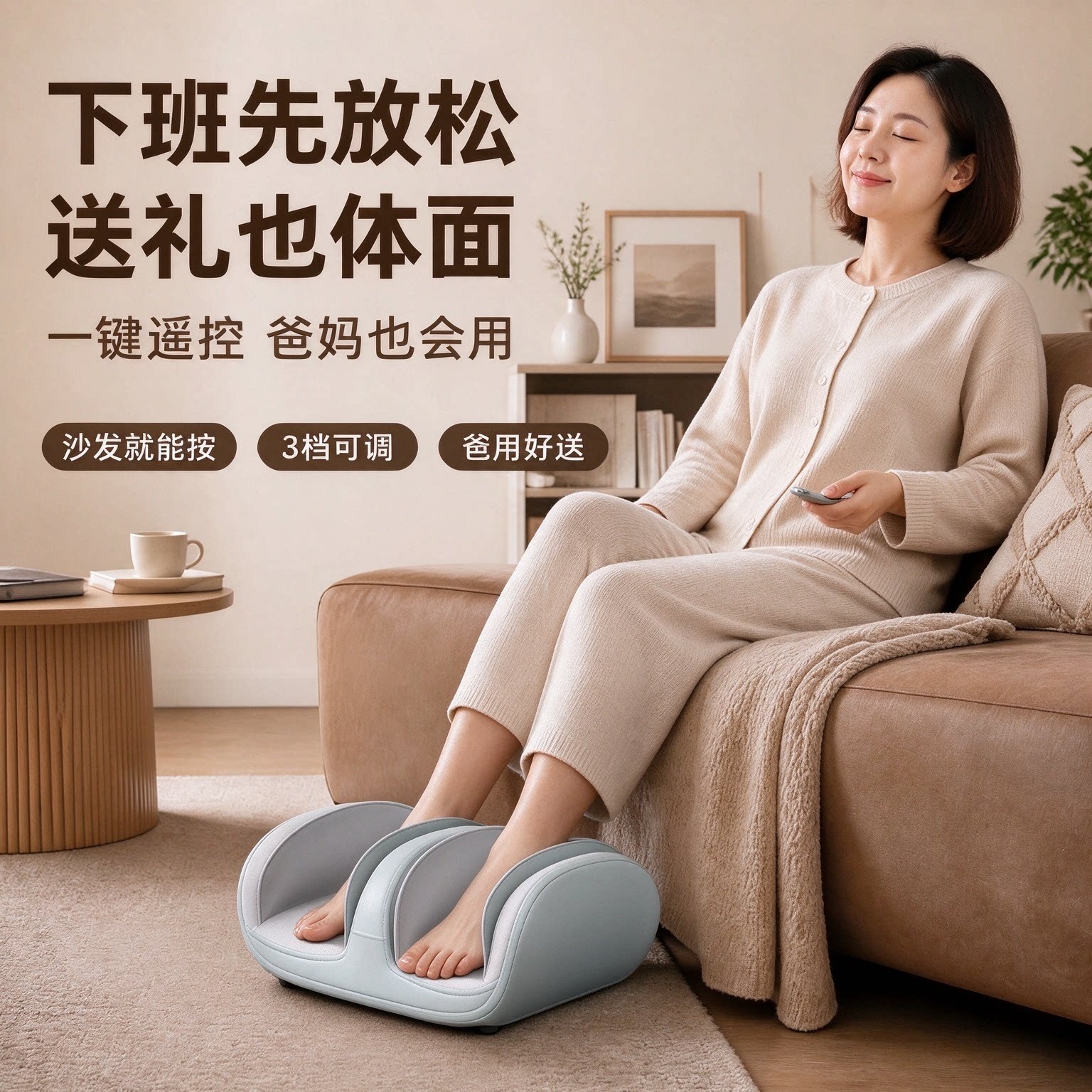 全自动脚底揉捏热敷即开即用足疗