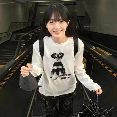 02新款早2秋TZC巨好看长袖t恤女宽美6式设计感上衣松纯棉内搭打底