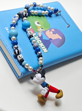 JMH小吴同学 奔跑米奇中古玩偶项链迪士尼卡通吊坠毛衣链小众配饰