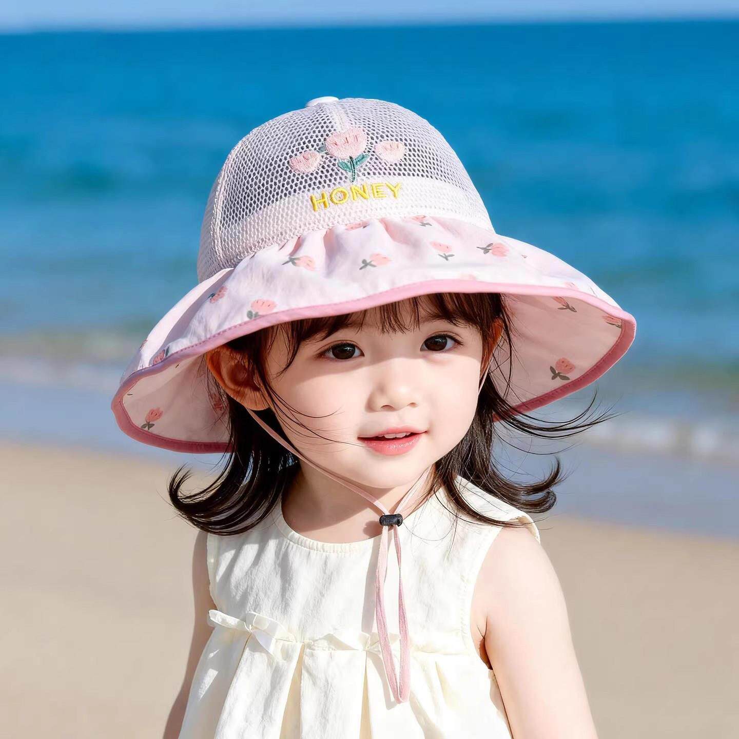 儿童防晒帽夏季女童一岁