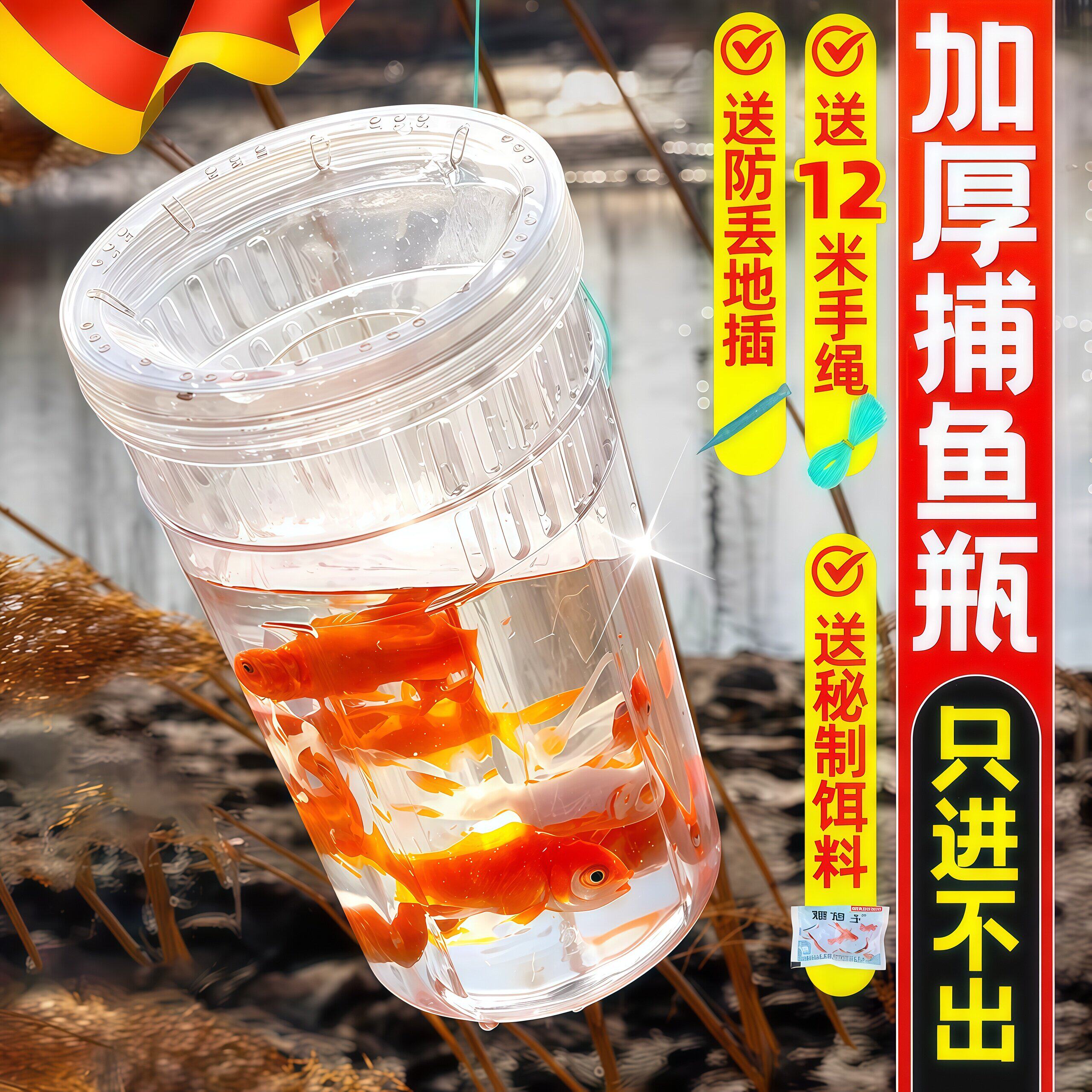 儿童户外捕鱼神器抓鱼瓶