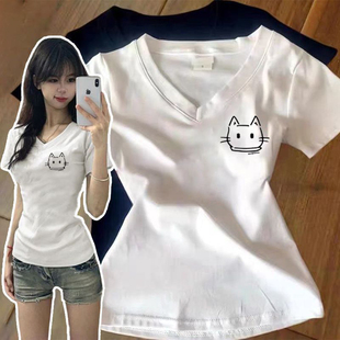百搭通勤多巴胺上衣ins潮 正肩t恤女夏季 2026新款 甜辣妹奶黄色短袖