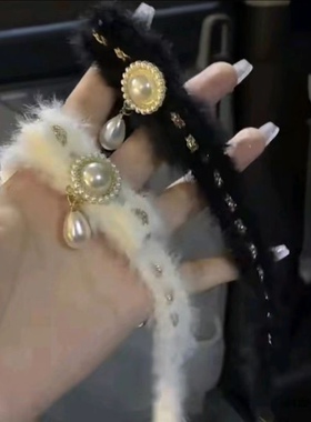 仿珍珠毛毛锁骨链女毛蓉蓉小香风