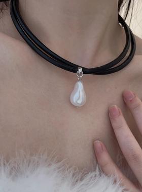 巴洛克风ins网红双层颈链皮质