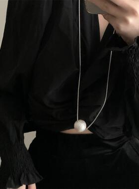 other不锈钢锁骨链女大珍珠