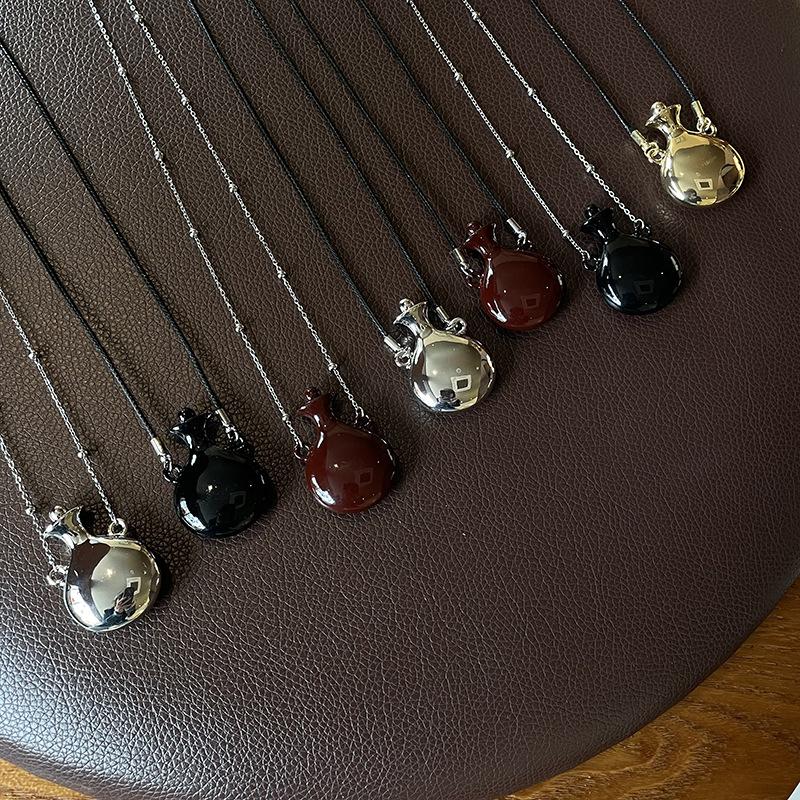 中古风香水瓶挂件小众设计项链