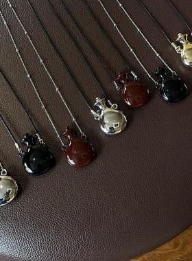 中古风香水瓶挂件小众设计项链