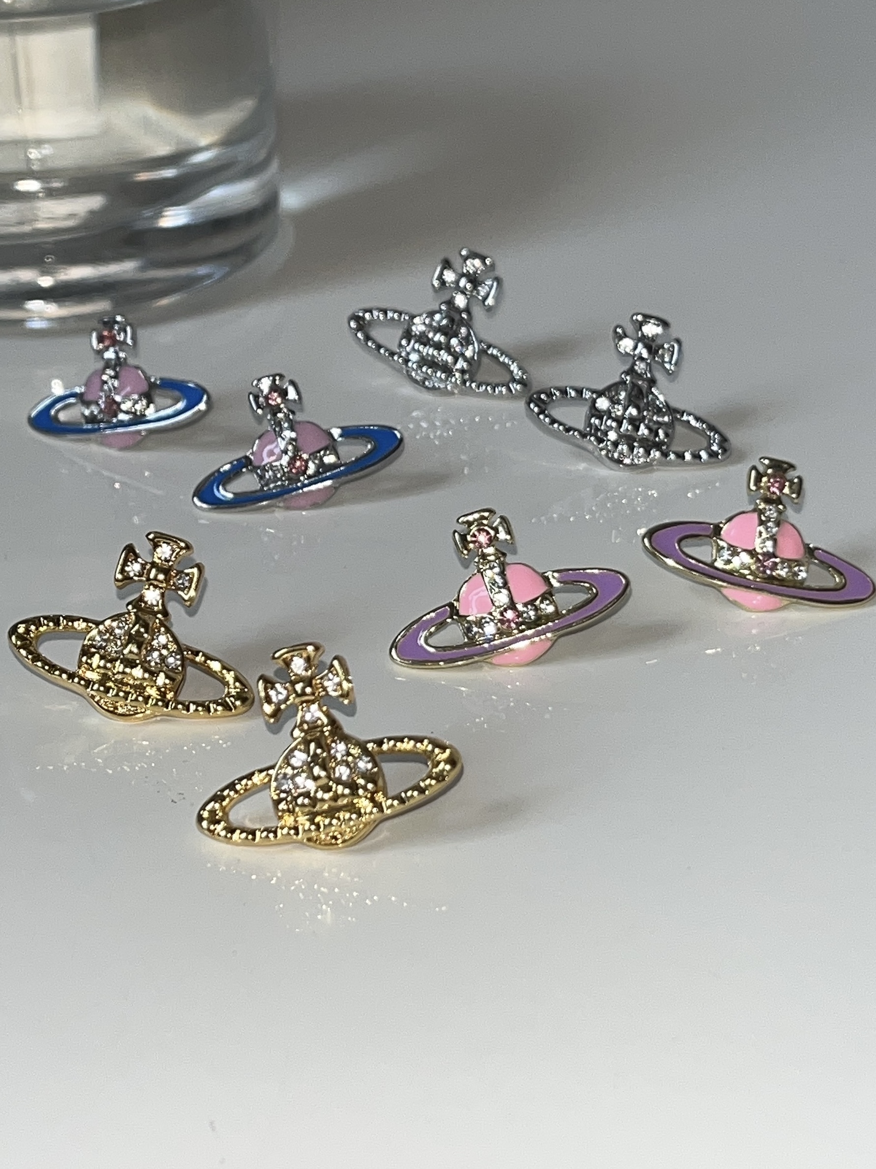 合金复古小众水钻女星球