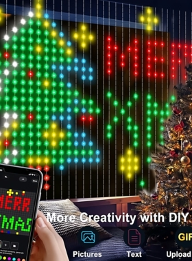 LED窗帘灯彩灯APP智能点控幻彩皮线灯户外防水婚庆节日装饰带遥控