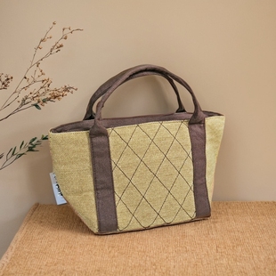 薰子原创纯棉帆布手提包森女简约休闲上班便携迷你小布包手拎包