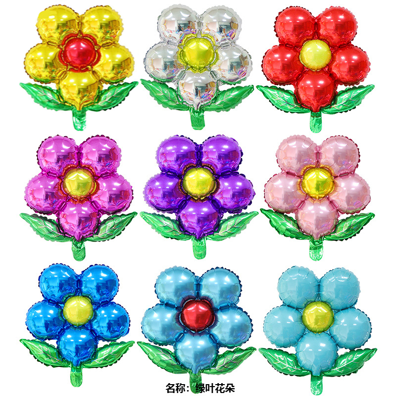 五瓣花铝膜气球生日派对商场店铺店面场景布置学校教室幼儿园装饰