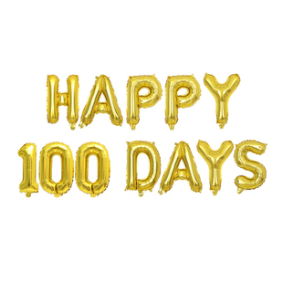 HAPPY100DAYS气球宝宝百天快乐铝箔16寸百日满月装扮字母派对套餐